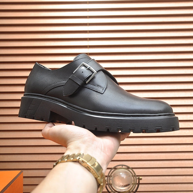 HM MONK STRAP BLACK CALFSKIN