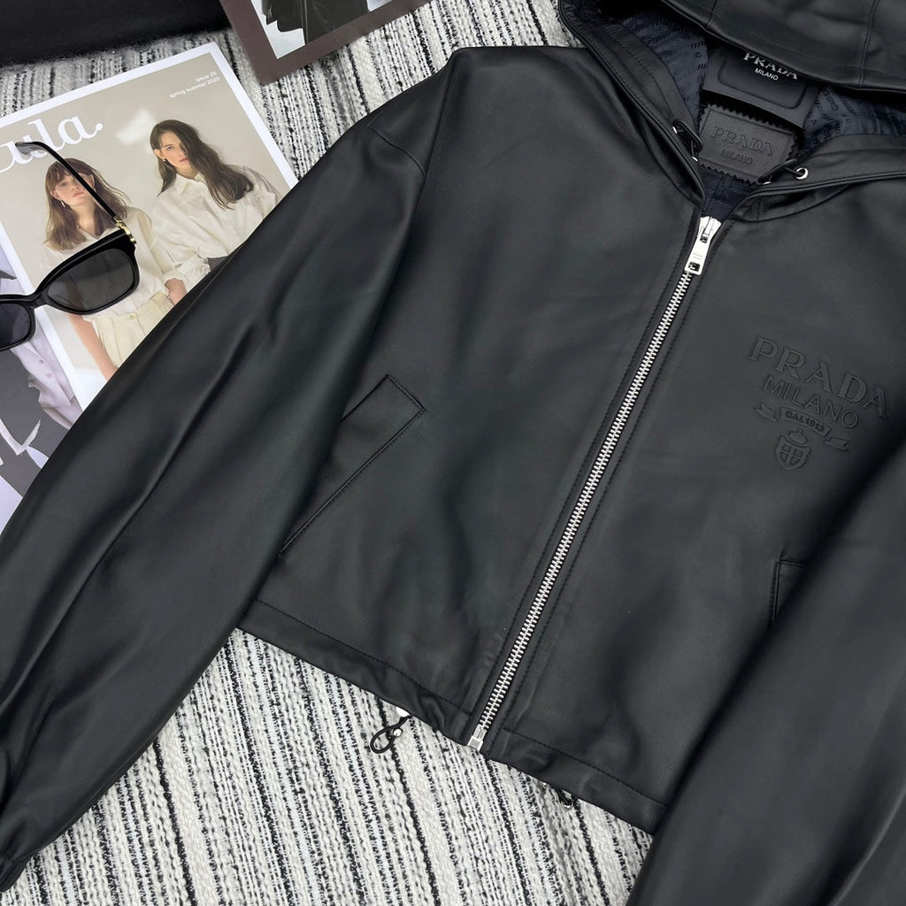 PRADA 25S SHEARLING HOODED JACKET 336