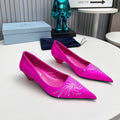 PRADA 26S POINTED TOE PUMPS 40MM IN FUCHSIA PINK SATIN CRYSTAL EMBELLISHED