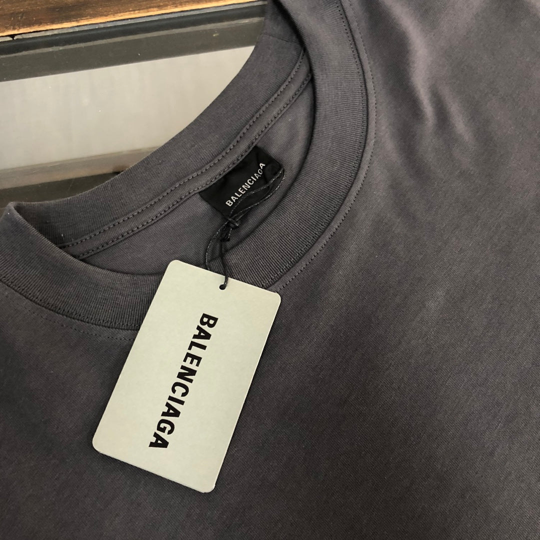 BALENCIAGA POLITICAL CAMPAIGN LOGO T-SHIRT IN DARK GREY