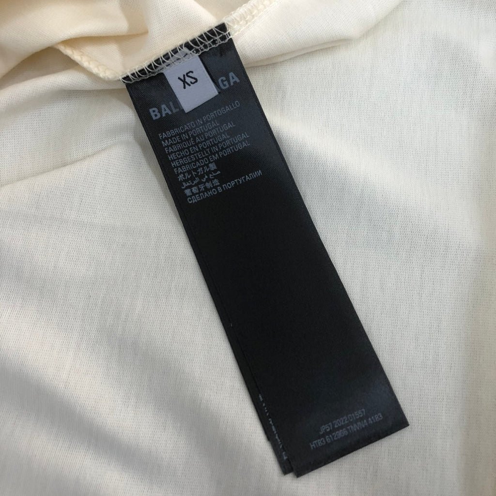 BALENCIAGA POLITICAL CAMPAIGN LOGO T-SHIRT IN WHITE