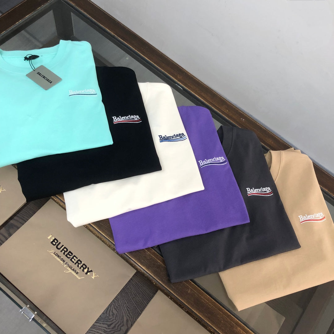 BALENCIAGA POLITICAL CAMPAIGN LOGO T-SHIRT IN BLACK