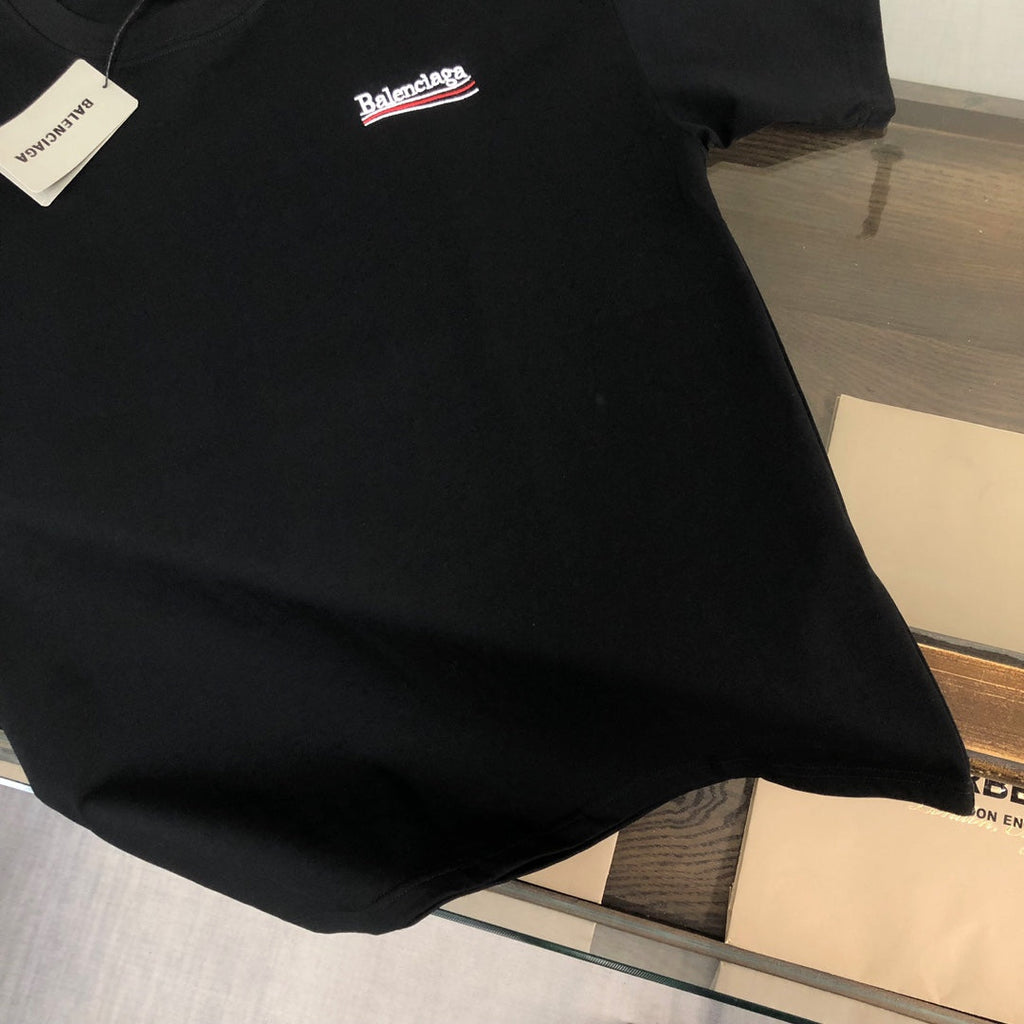 BALENCIAGA POLITICAL CAMPAIGN LOGO T-SHIRT IN BLACK