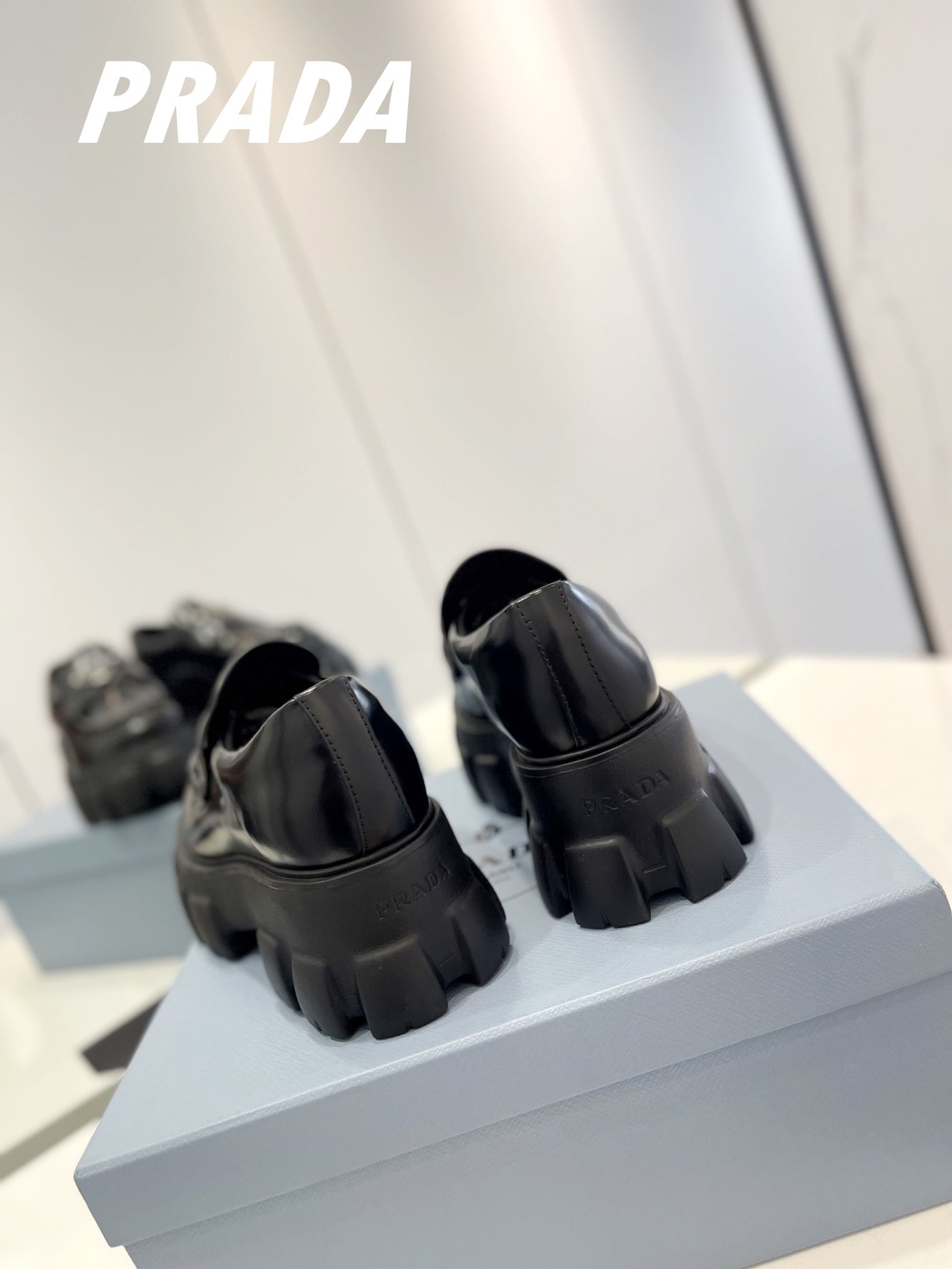 MONOLITH LOAFERS 55MM IN BLACK CALFSKIN