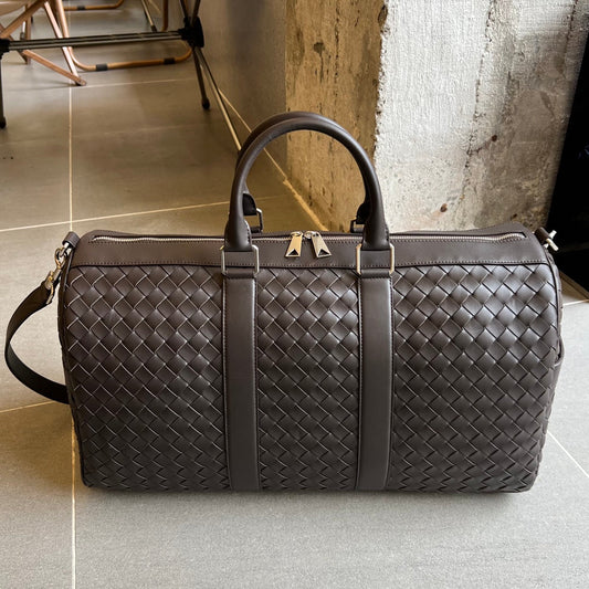 BV INTRECCIATO BAG 50 IN DARK BROWN CALFSKIN
