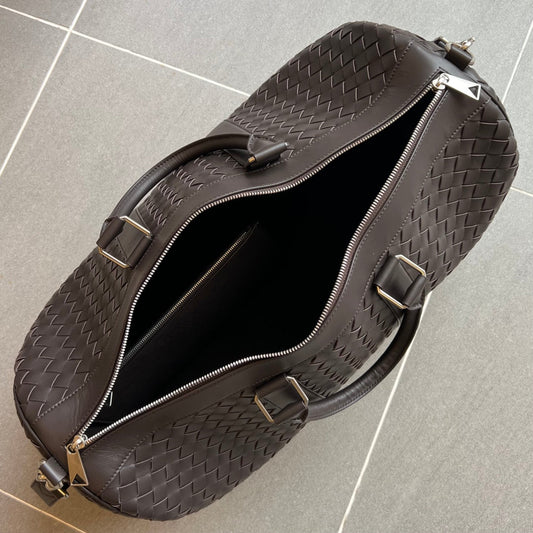 BV INTRECCIATO BAG 50 IN DARK BROWN CALFSKIN