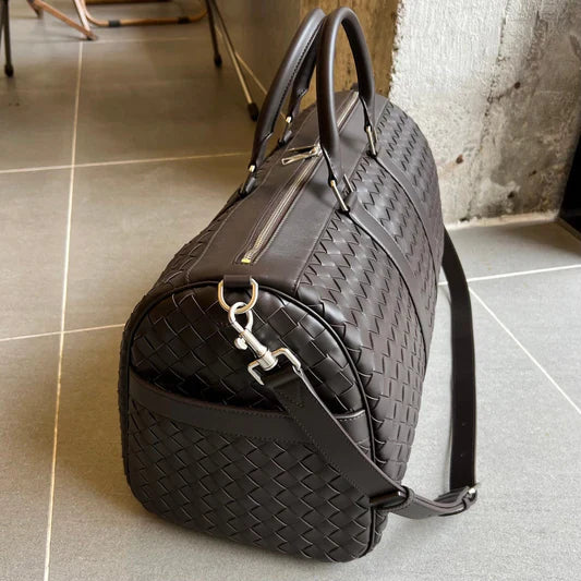 BV INTRECCIATO BAG 50 IN DARK BROWN CALFSKIN