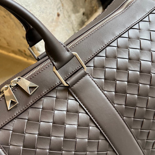 BV INTRECCIATO BAG 50 IN DARK BROWN CALFSKIN