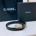 CC 20MM BELT RECTANGLE BUCKLE IN BLACK CALFSKIN GOLD HARDWARE