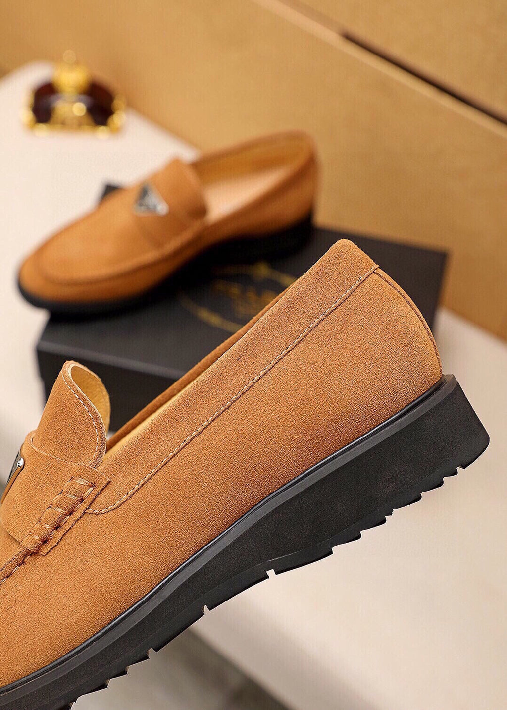 PRA LOAFER IN COPPER BROWN SUEDE