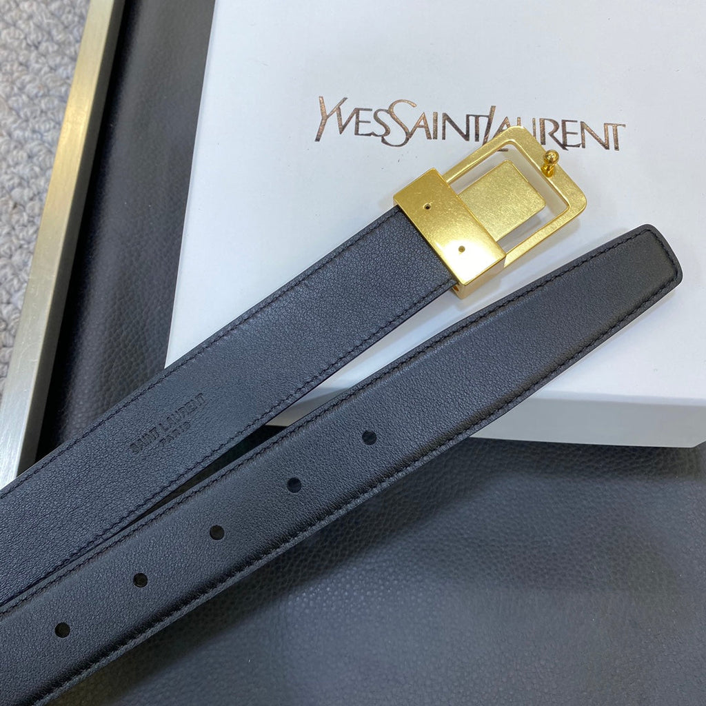YSL 25S BELT 30 MM IN BLACK CALFSKIN 548093