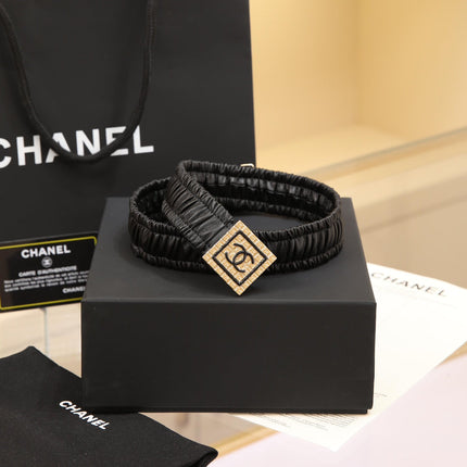 CHANEL 26S BELT 30 MM IN BLACK CALFSKIN 658423