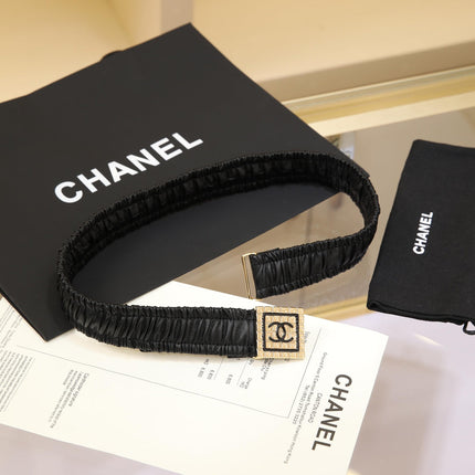 CHANEL 26S BELT 30 MM IN BLACK CALFSKIN 658423