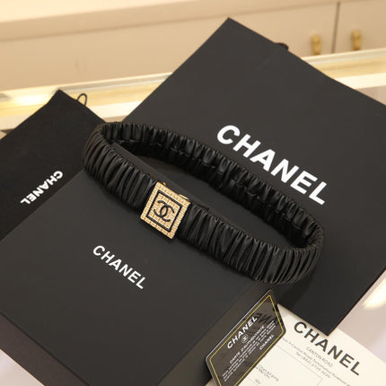 CHANEL 26S BELT 30 MM IN BLACK CALFSKIN 658425