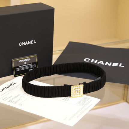 CHANEL 26S BELT 30 MM IN BLACK CALFSKIN 658427