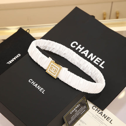 CHANEL 26S BELT 30 MM IN WHITE CALFSKIN 658430