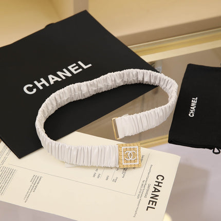 CHANEL 26S BELT 30 MM IN WHITE CALFSKIN 658430