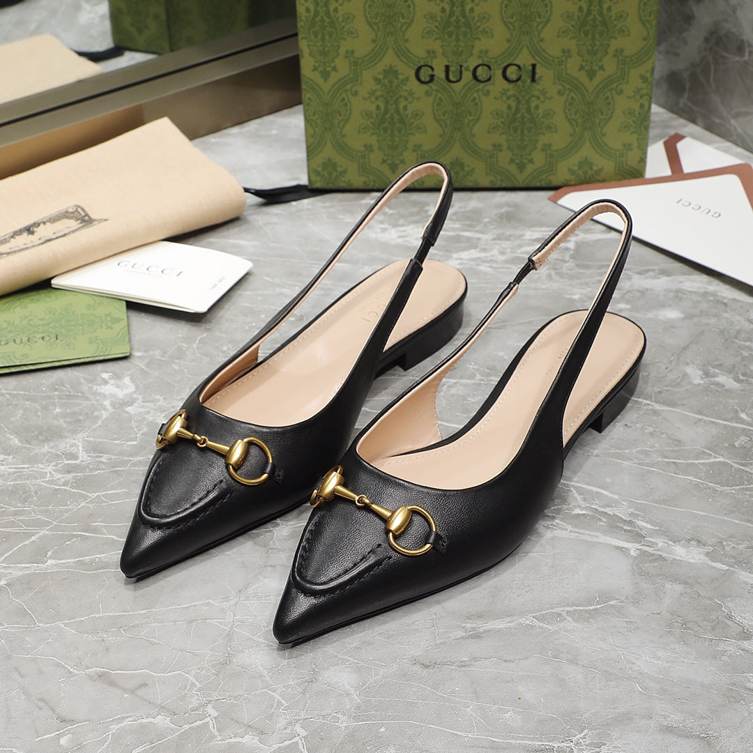 GG  Flat Sandals black