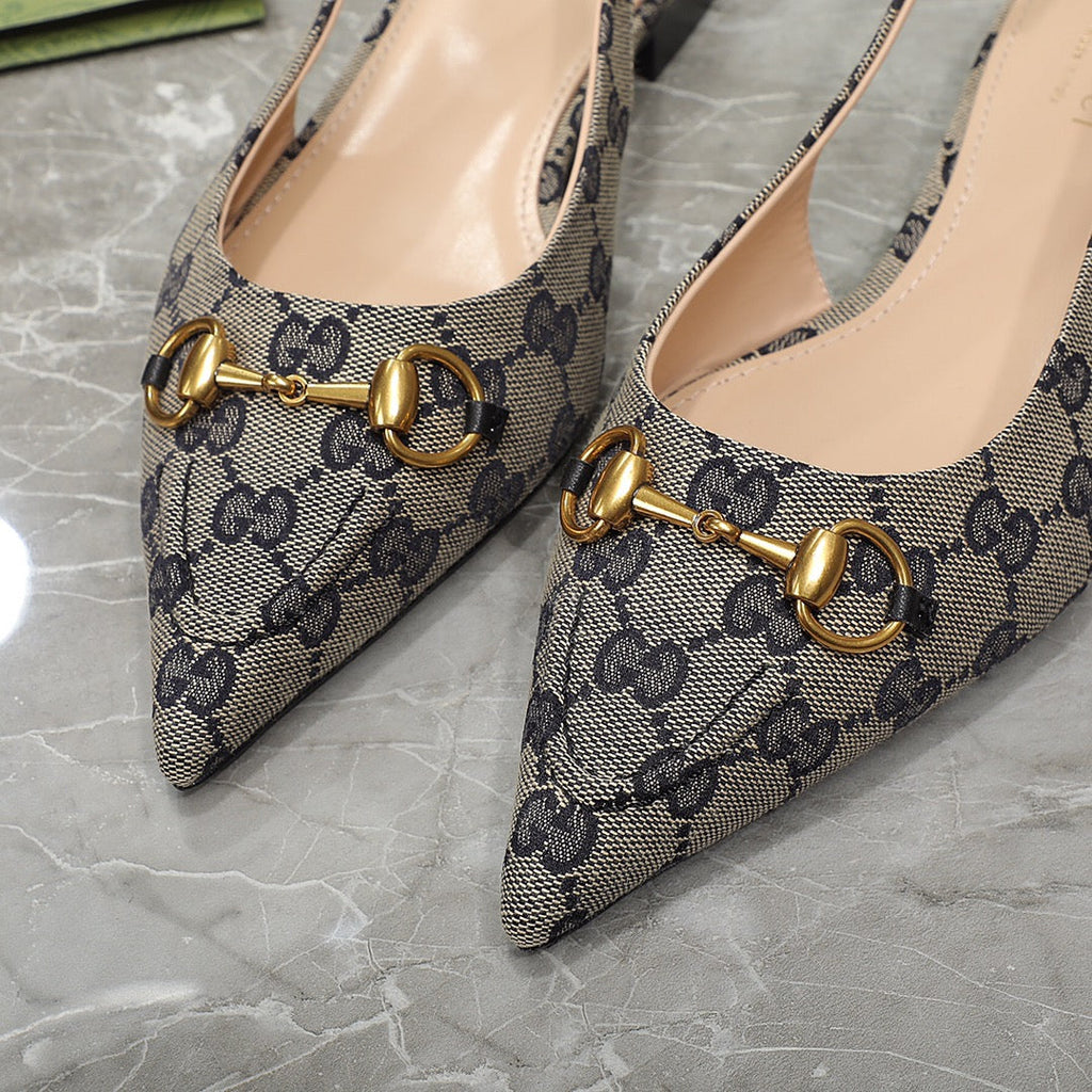 GG  Flat Sandals Black Caro