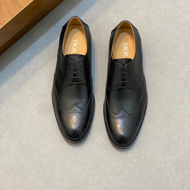 CD POINED TOE LONDON OXFORD BLACK CALFSKIN