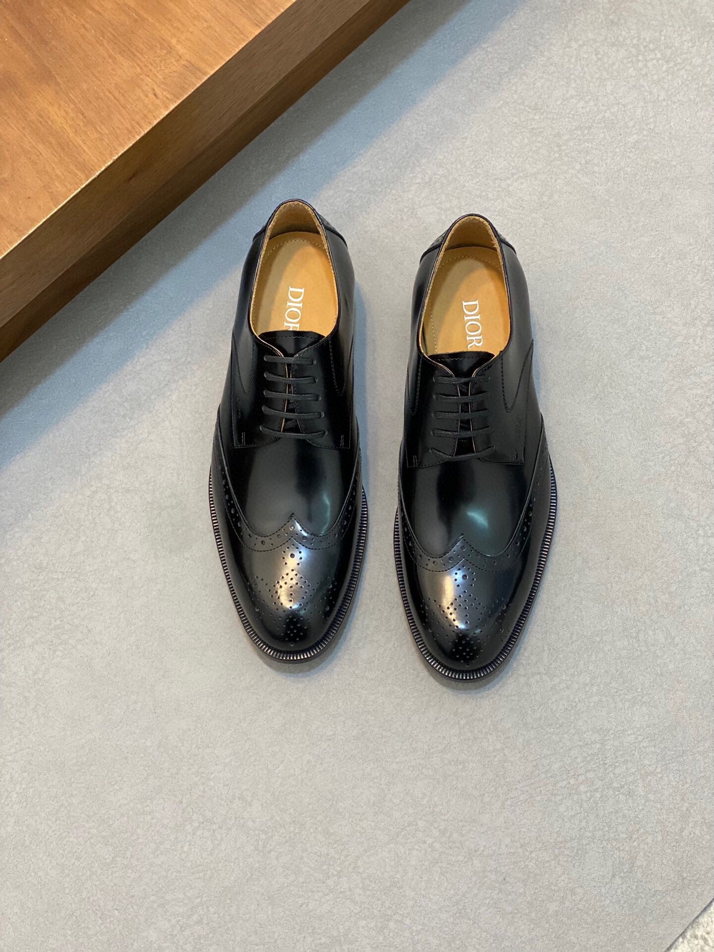 CD POINED TOE LONDON OXFORD BLACK POLISHED CALFSKIN