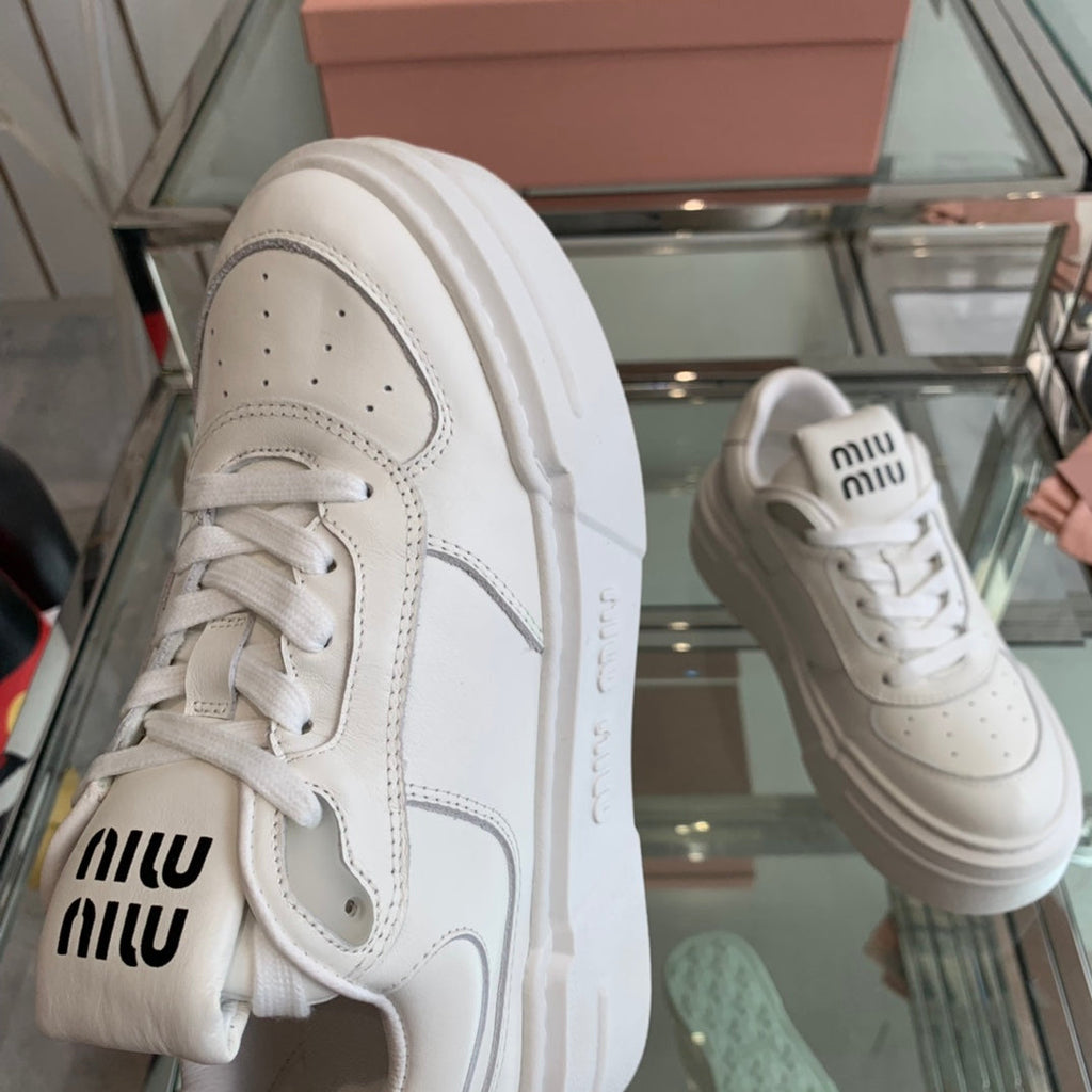 Sneakers Thick-soled White Cowhide