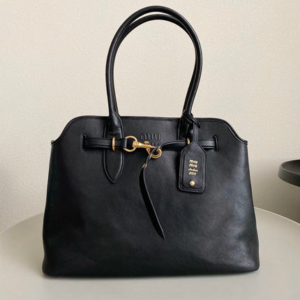 LARGE HANDBAG 40 IN BLACK CALFSKIN