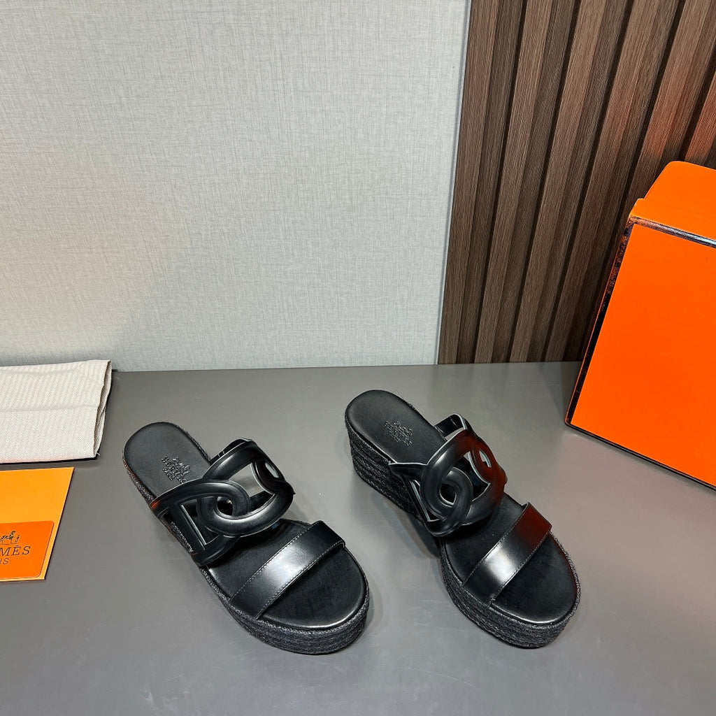 ITHEA 80 ESPADRILLE BLACK CALFSKIN