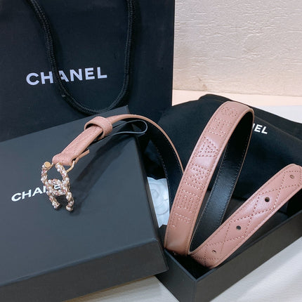 CHANEL 26S BELT 20 MM IN LIGHT PINK CALFSKIN 655205