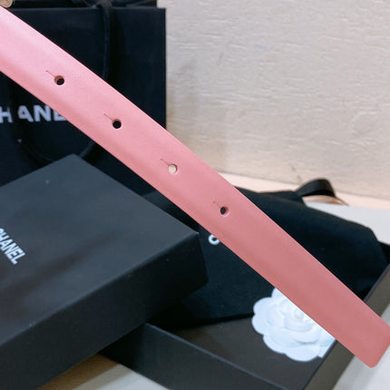 CHANEL 26S BELT 20 MM IN LIGHT PINK CALFSKIN 655208