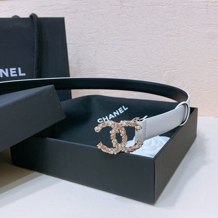 CHANEL 26S BELT 20 MM IN WHITE CALFSKIN 655208