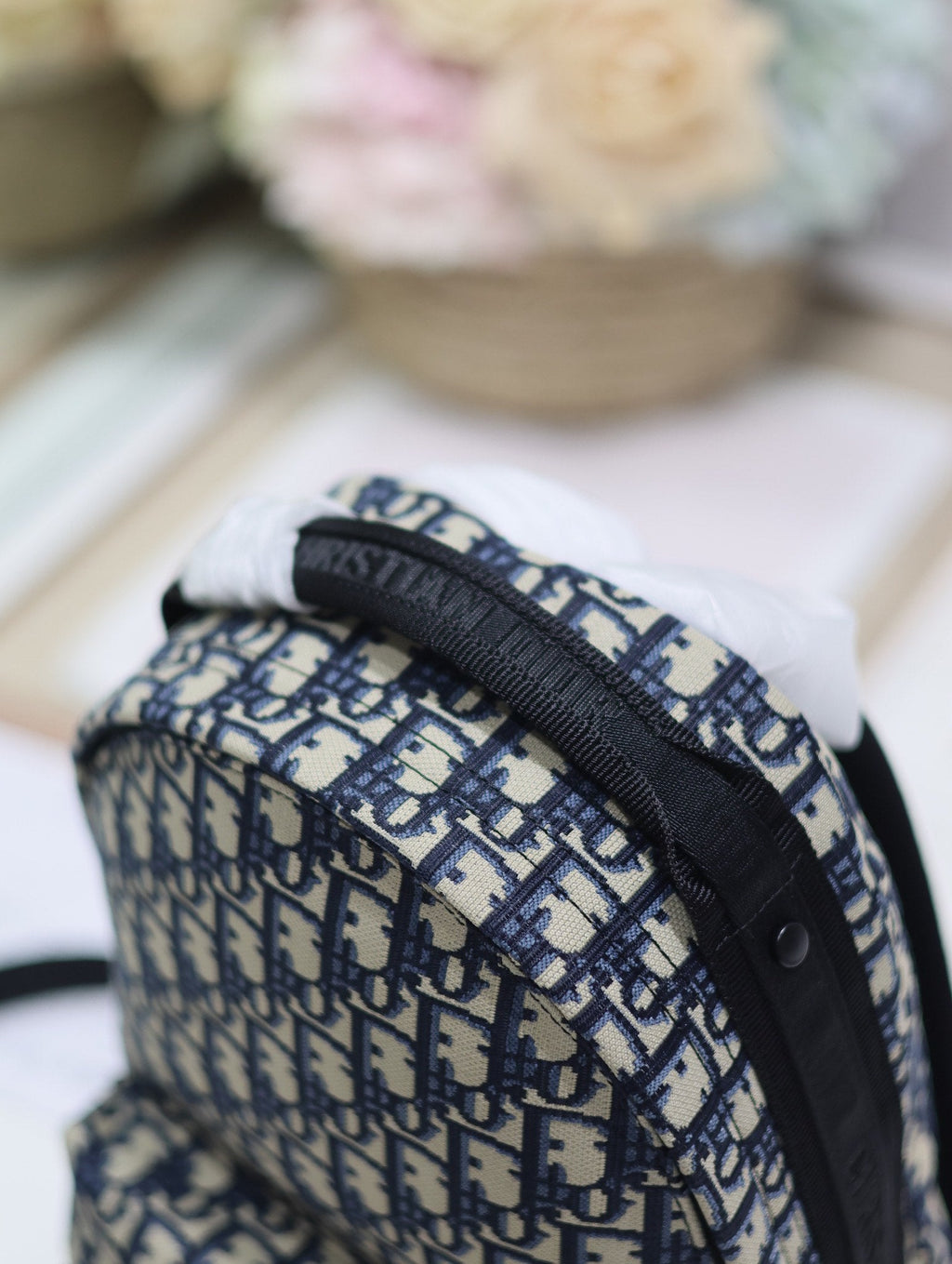 DIOR 26S TRAVEK BACKPACK 23 IN BLUE OBLIQUE JACQUARD
