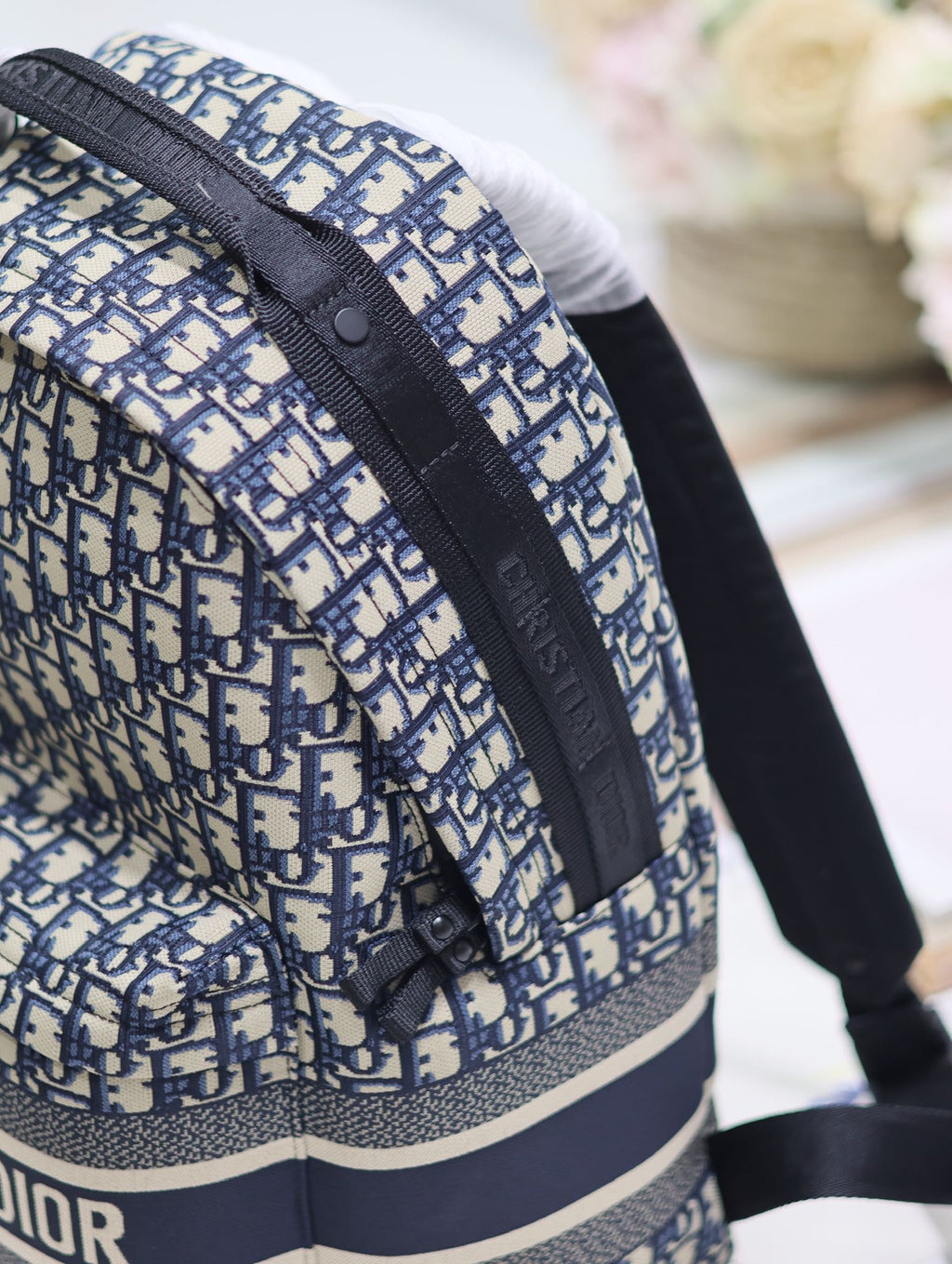 DIOR 26S TRAVEK BACKPACK 35 IN BLUE OBLIQUE JACQUARD