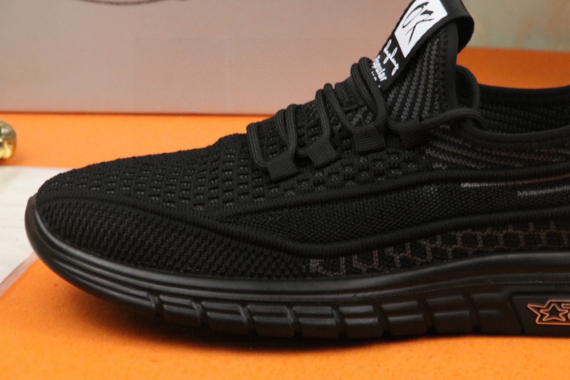 PRA SNEAKER IN BLACK BREATHABLE FLYKNIT STRETCH FABRIC
