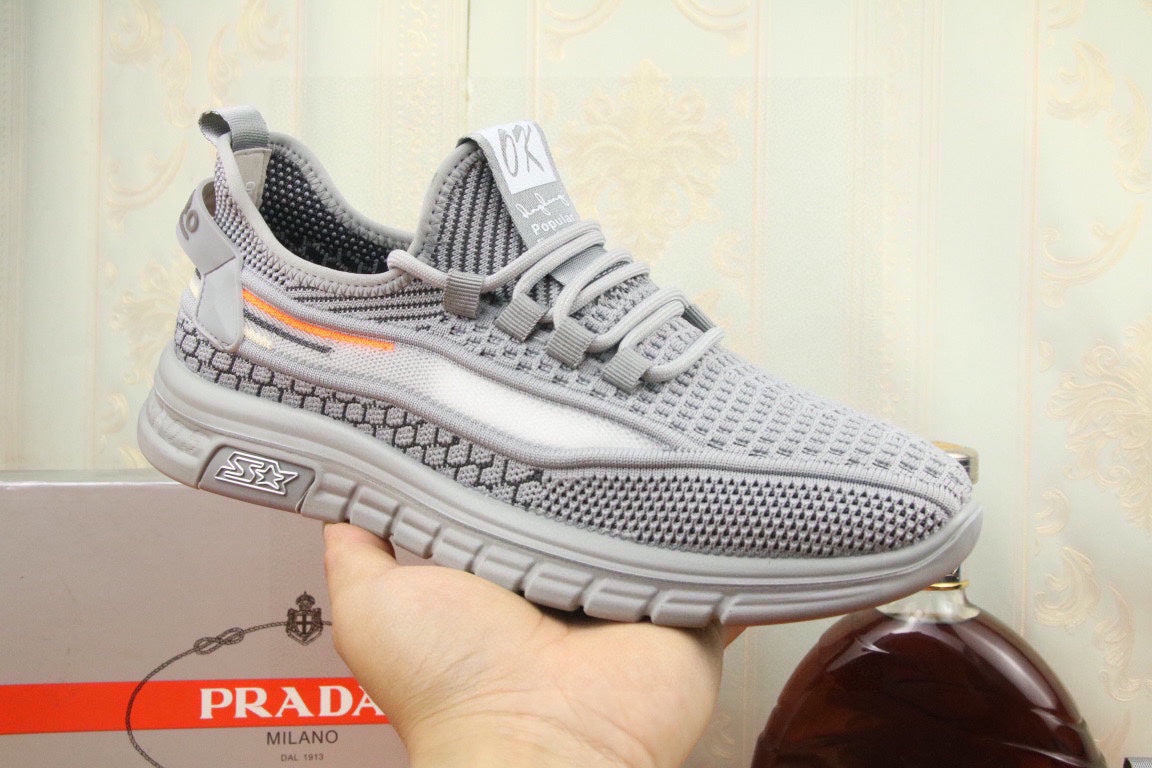 PRA SNEAKER IN GREY BREATHABLE FLYKNIT STRETCH FABRIC