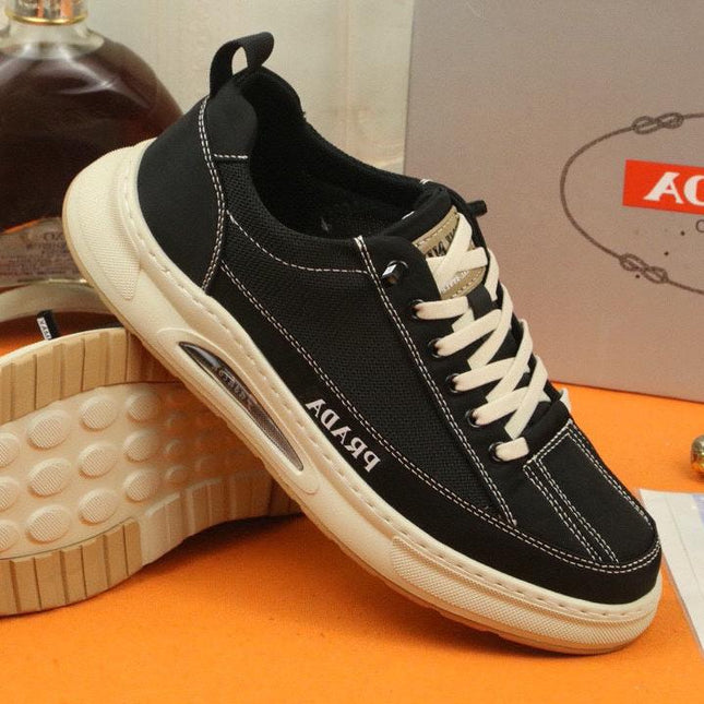 PRA SNEAKER IN BLACK MIX WHITE MESH FABRIC AND SUEDE