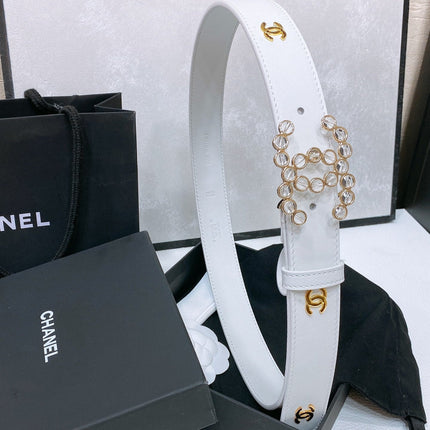 CHANEL 26S BELT 30 MM IN WHITE CALFSKIN 670901