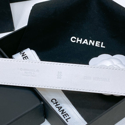 CHANEL 26S BELT 30 MM IN WHITE CALFSKIN 670901