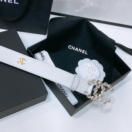 CHANEL 26S BELT 30 MM IN WHITE CALFSKIN 670901