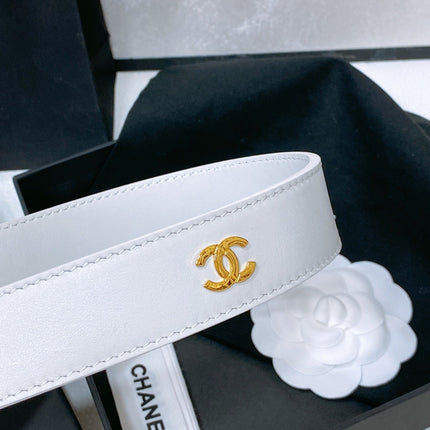 CHANEL 26S BELT 30 MM IN WHITE CALFSKIN 670901