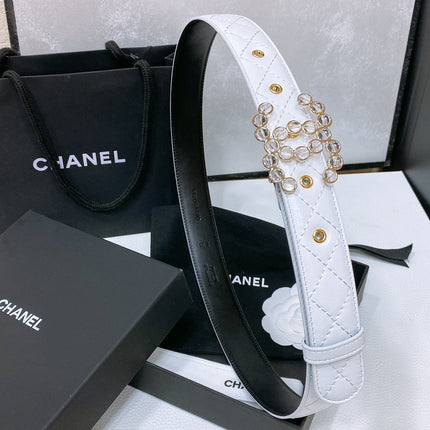 CHANEL 26S BELT 30 MM IN WHITE CALFSKIN 670903