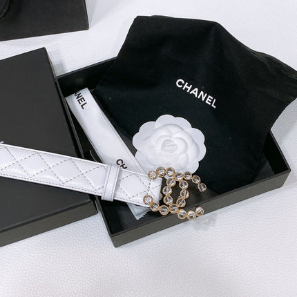 CHANEL 26S BELT 30 MM IN WHITE CALFSKIN 670903