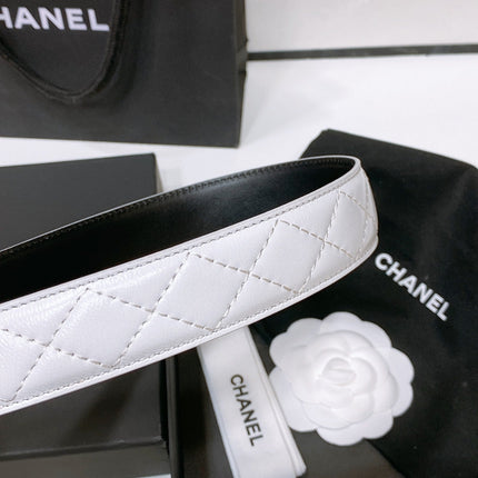 CHANEL 26S BELT 30 MM IN WHITE CALFSKIN 670903