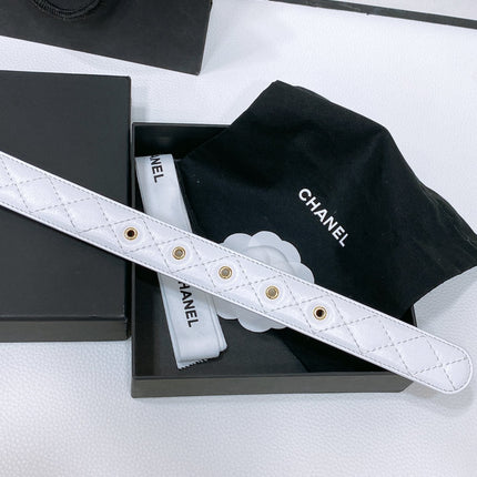 CHANEL 26S BELT 30 MM IN WHITE CALFSKIN 670903