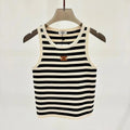 Celin Black Beige Stripe Tank Top