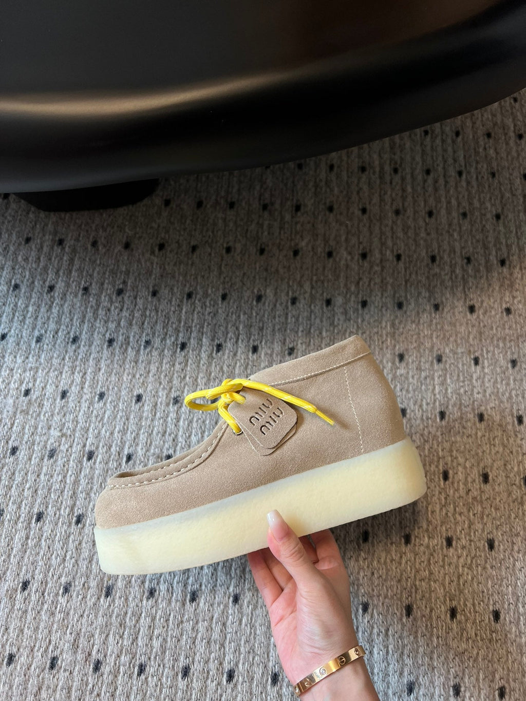 MIUMIU 26S CHUKKA BOOTS IN LIGHT BROWN SUEDE