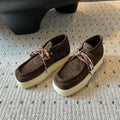 MIUMIU 26S CHUKKA BOOTS IN DARK BROWN SUEDE