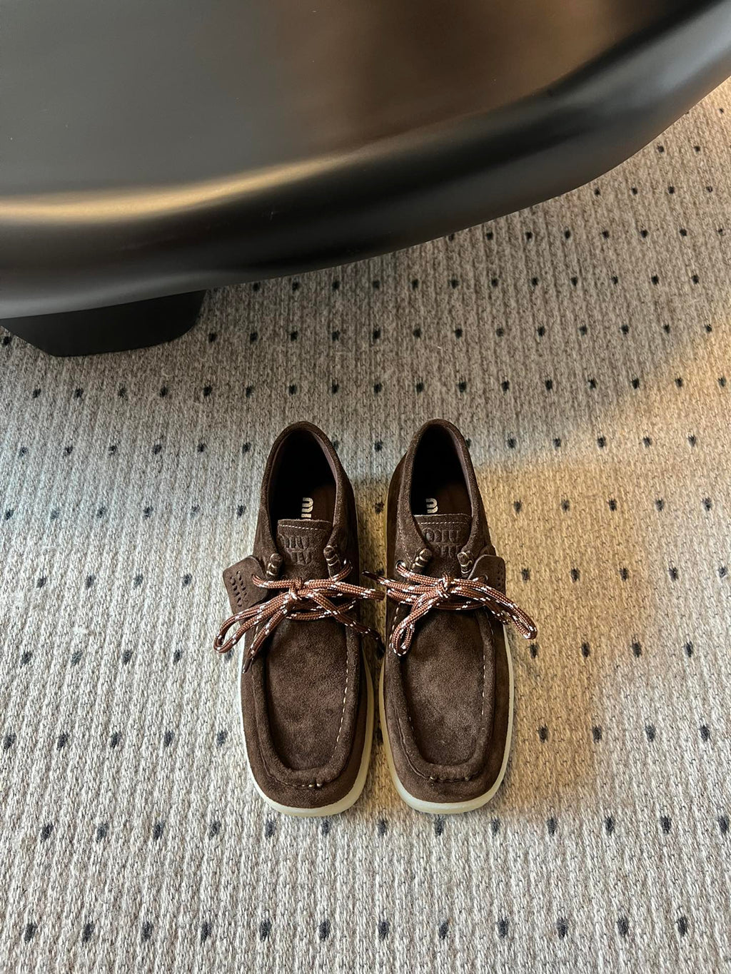 MIUMIU 26S CHUKKA BOOTS IN DARK BROWN SUEDE