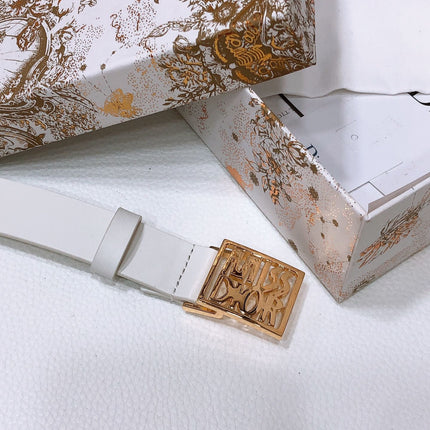 DIOR 26S BELT 25 MM IN WHITE CALFSKIN 655082