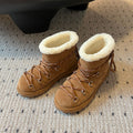 MIUMIU 26S LACE-UP ANKLE BOOTS IN CARAMEL BROWN SUEDE AND WOOL